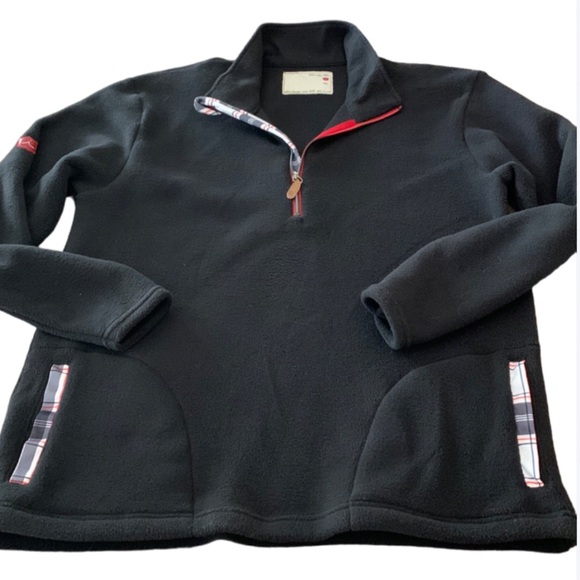 ILIAC GOLF BERT LA MAR Quarter Zip Black Fleece Pullover - XL - Picture 1 of 9